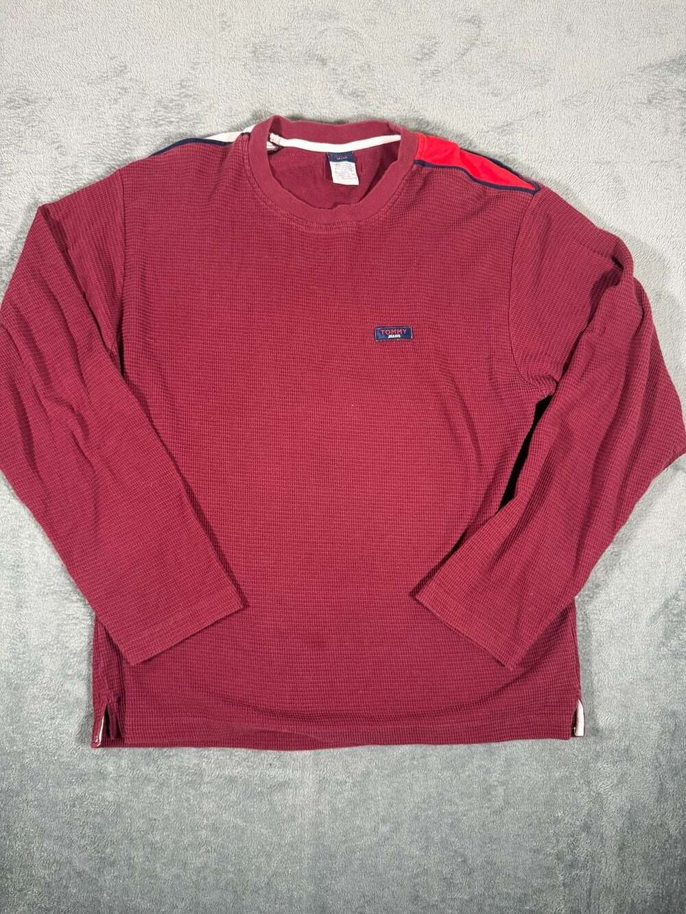 Tommy Jeans Waffle Knit Long Sleeve Shirt Size XXL Red
Thermal